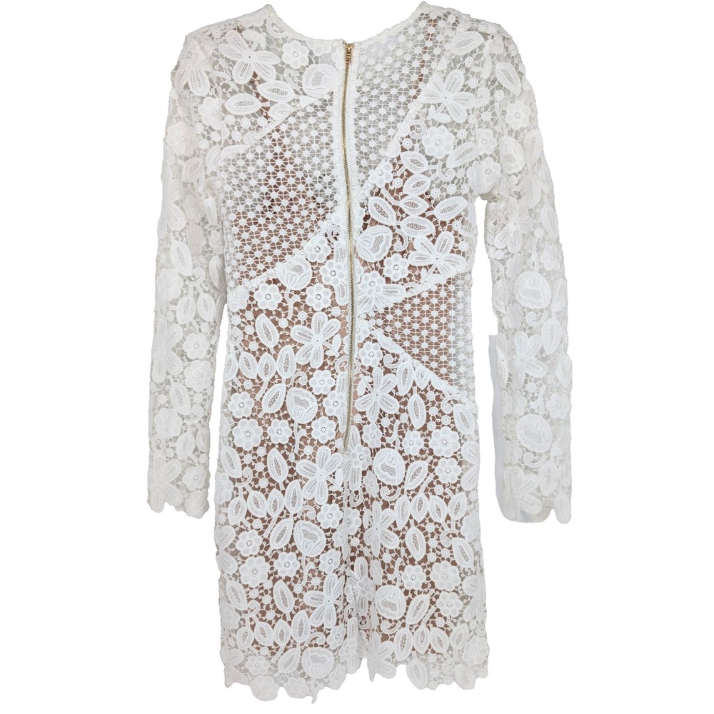 Selfie Leslie Reinhart White Lace Coquette Sheer Angel Fairycore Mini Dress XS - Picture 7 of 12